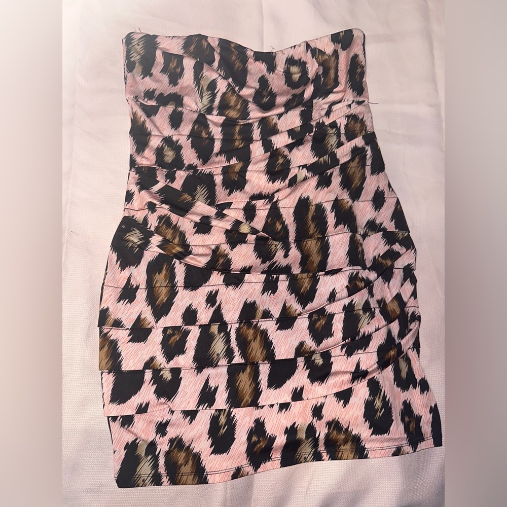 Women’s Large Size Mini Tube Leopard Dress